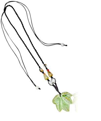 Maple Leaf Necklace with Jade Thoughtful Gift for Women on Anniversary, Christmas, or Birthday