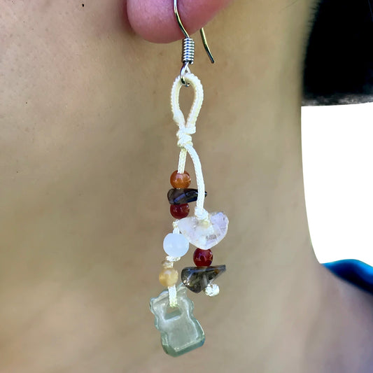 Women Money Bag Earrings a Yellow Jade Earrings for Her Unique Handmade Earrings Warm Mother’s Day Gift