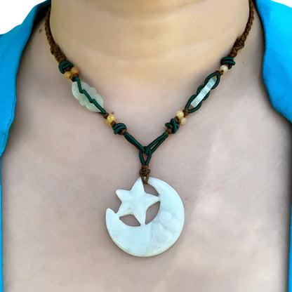 Celestial Moon and Star Necklace a Moon and Star Pendant for Unisex Moon and Stars Birthday Gift