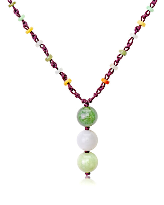 Multi Color Jade Bead Necklace for Women Multi Color Jade Necklace