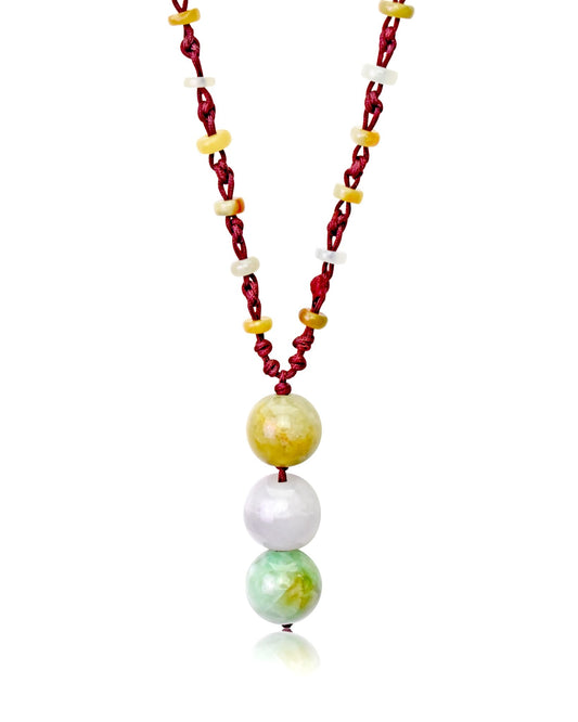Multi Color Jade Necklace a Colorful Uplifting Gemstone Jewelry for Valentine’s Day Gift Full of Love and Joy