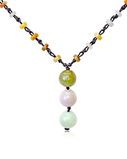 Multi color jade necklace for women an elegant, handmade jewelry for a meaningful Valentine's Day