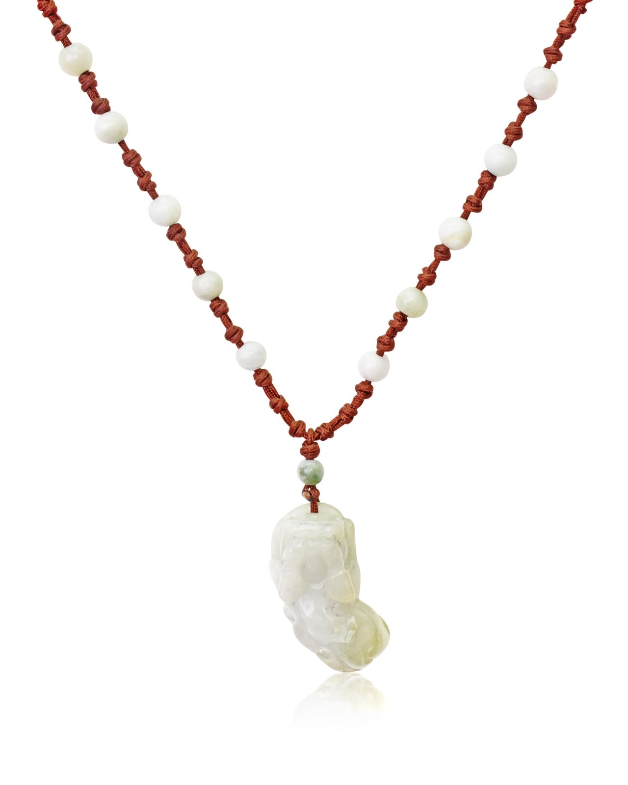 Natural Stone Necklace for Men Pixiu Necklace Handcrafted Jewelry for Dad Father's Day Gift