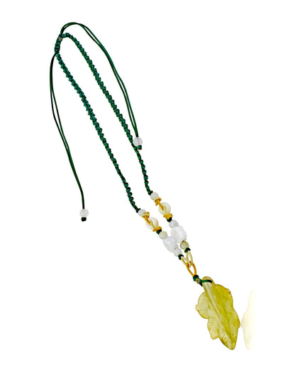 Nature-Inspired Leaf Necklace in Jade  for Women, Perfect for Christmas or Anniversary Gift