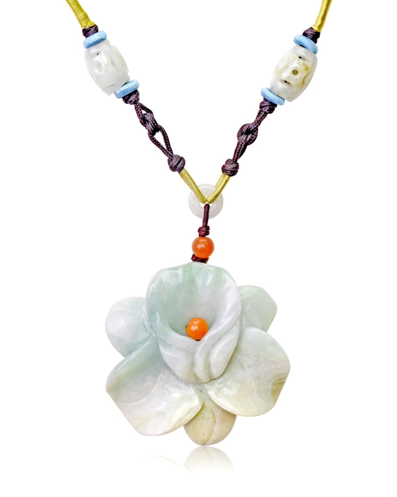 Necklace flower pendant orchid flower handmade jewelry for her