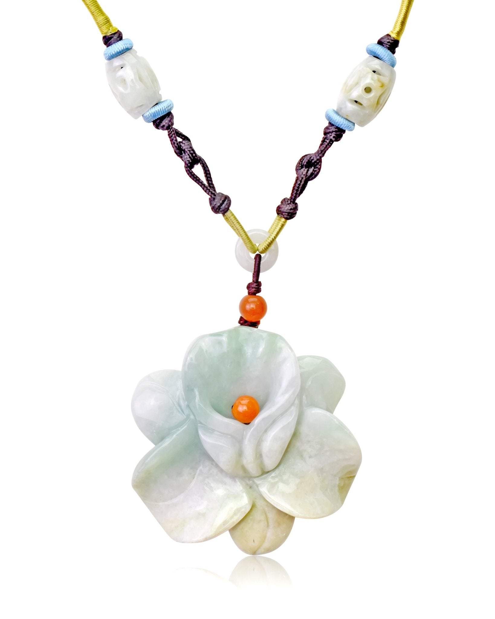 Necklace flower pendant orchid flower handmade jewelry for her