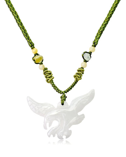 Necklace with Eagle Perfect Father's Day  a Bold Symbol of Power and Vision, Grounded in the Energy of Jade