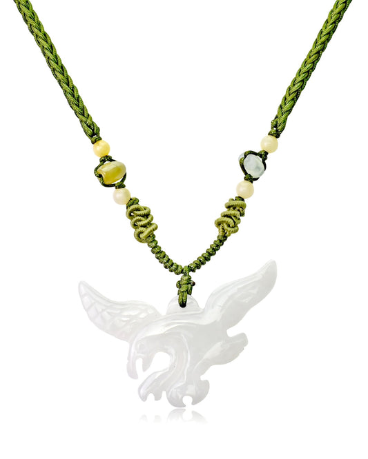 Necklace with Eagle Perfect Father's Day  a Bold Symbol of Power and Vision, Grounded in the Energy of Jade
