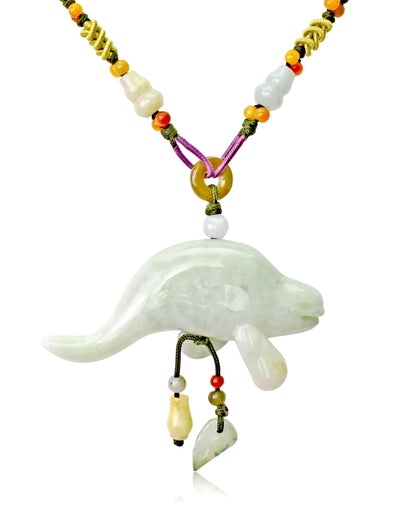 Nephrite Jade Necklace for Men with Sea Lion Pendant Birthday Gift or Father's Day Gift