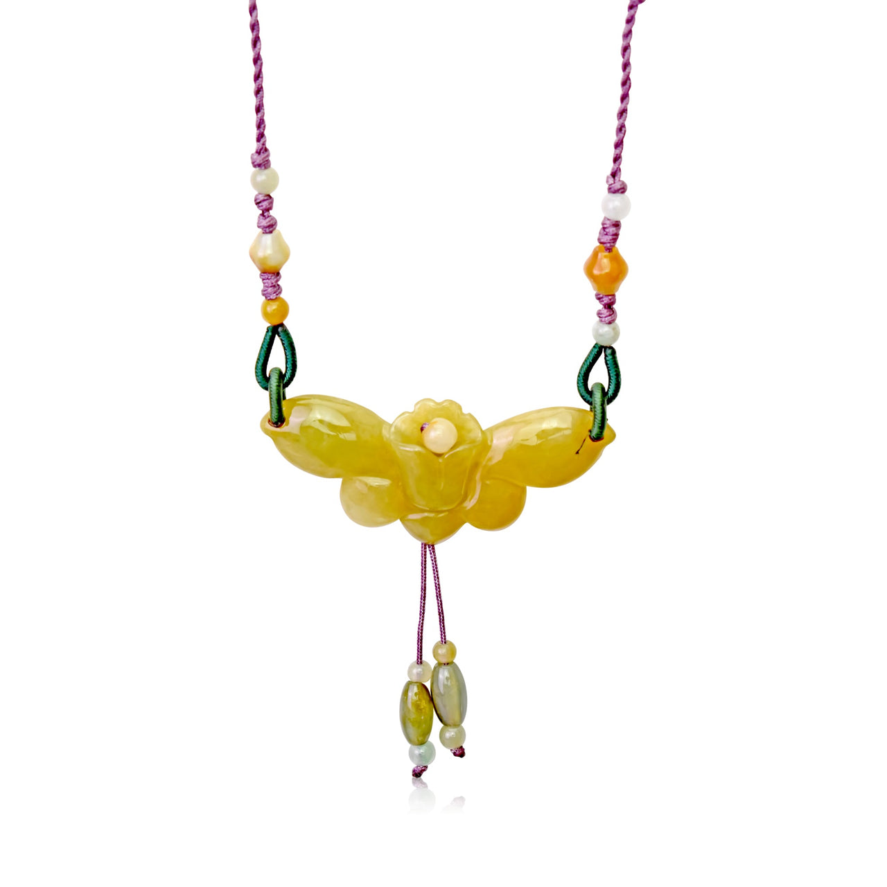 Orchid Butterfly Jade flower pendant – an anniversary gift she'll adore