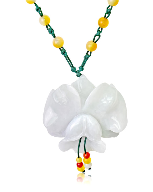 Orchid Flower Necklace for Uplifting Birthday Gifts Designer Flower Necklace for Her