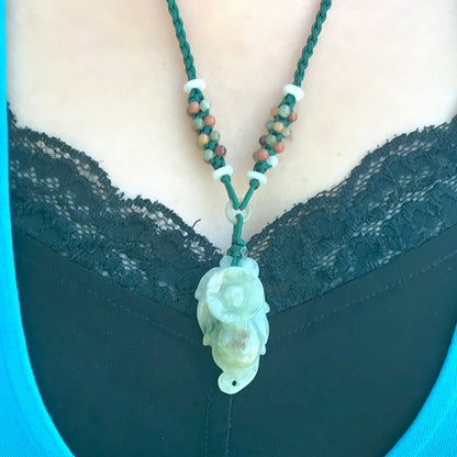 Orchid Flower to Make Her Birthday Sparkle Jade Flower Pendant Gift Full Of Beauty