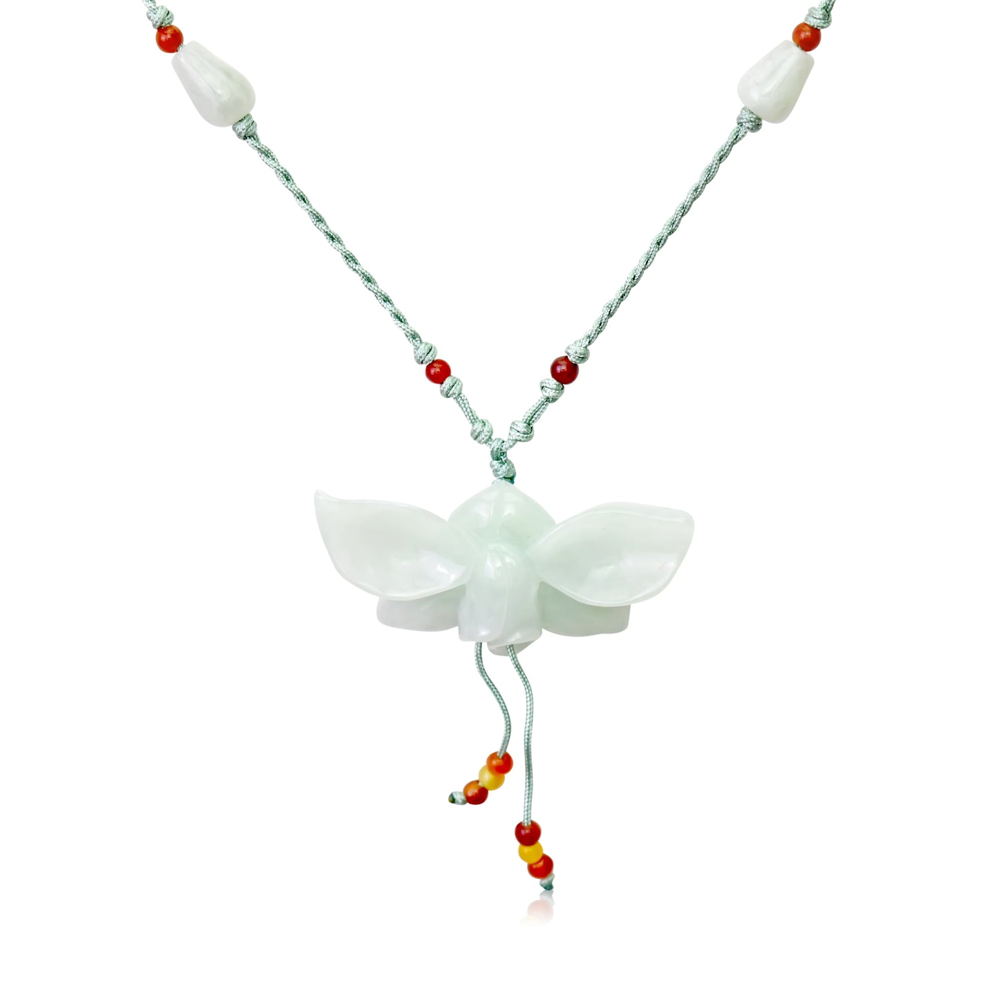 Orchid butterfly necklace to celebrate her birthday in style Orchid pendant with floral charm for anniversary gifting