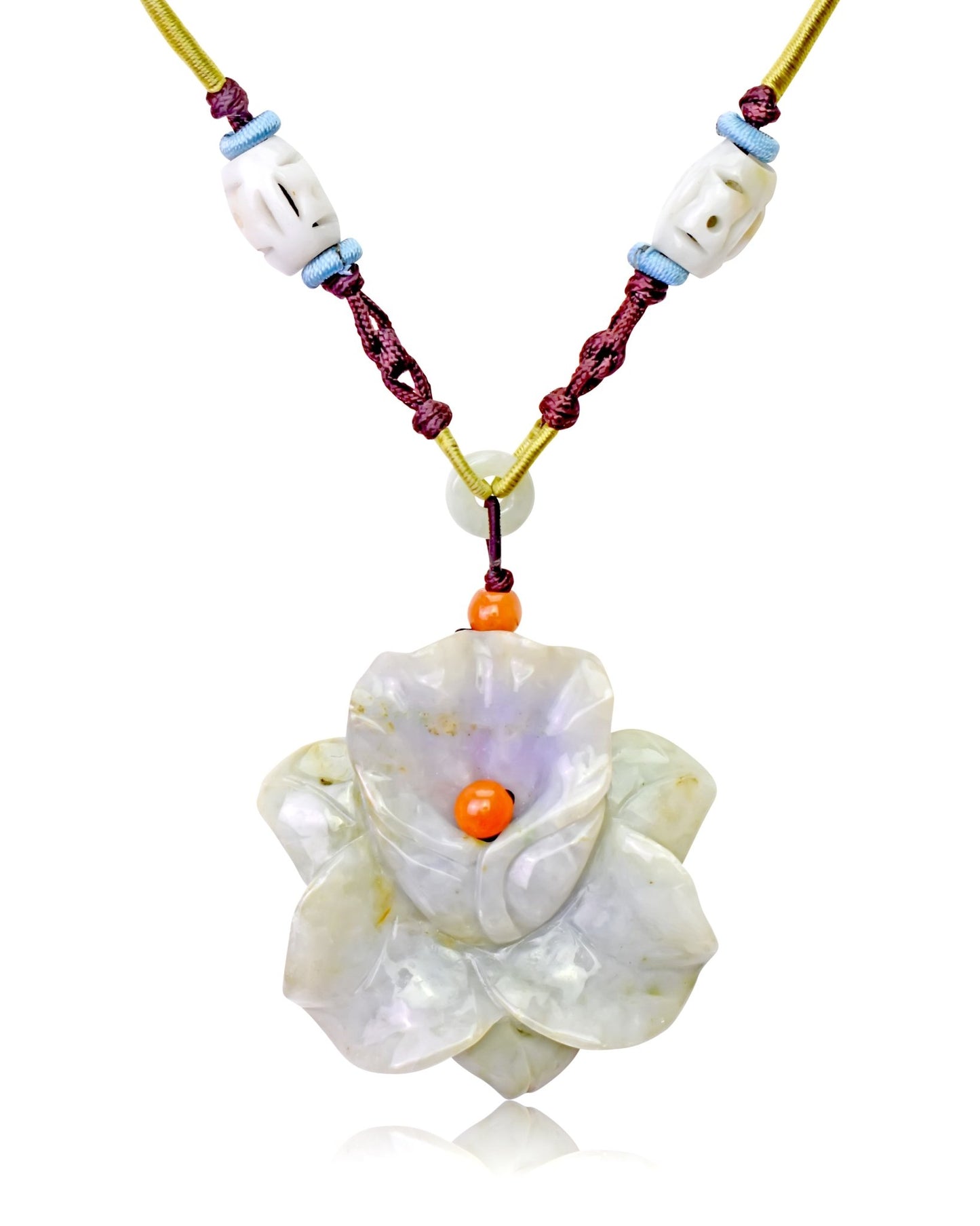 Orchid pendant floral-inspired jade flower necklace for beauty and elegance