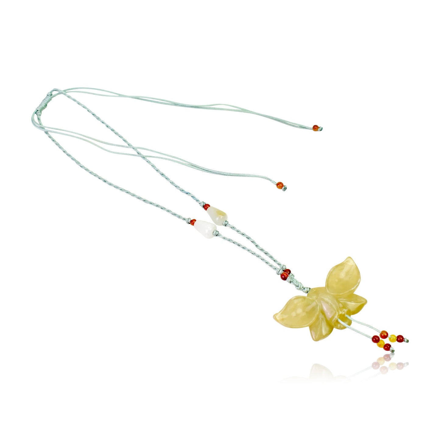 Orchid pendant with floral charm for anniversary gifting Jade flower pendant for women – a Mother's Day treasure
