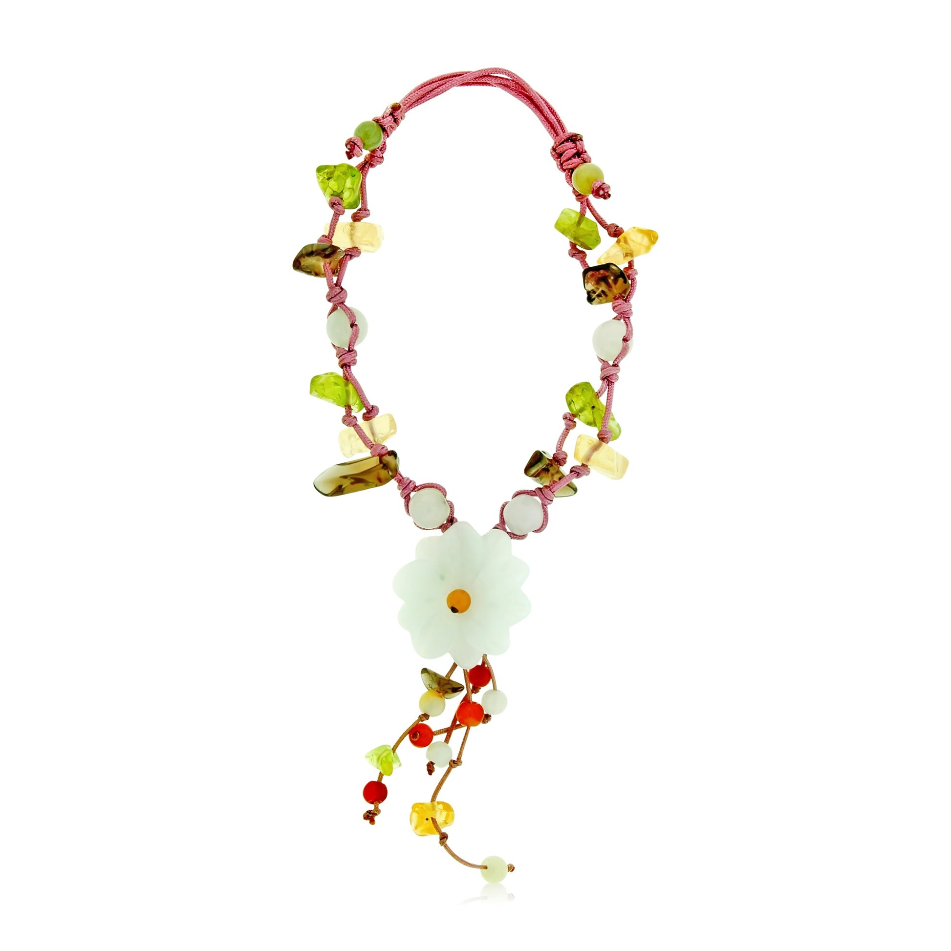 Pear Blossom a Multi Gemstone Bracelet for Women Flower Gemstone Bracelet 