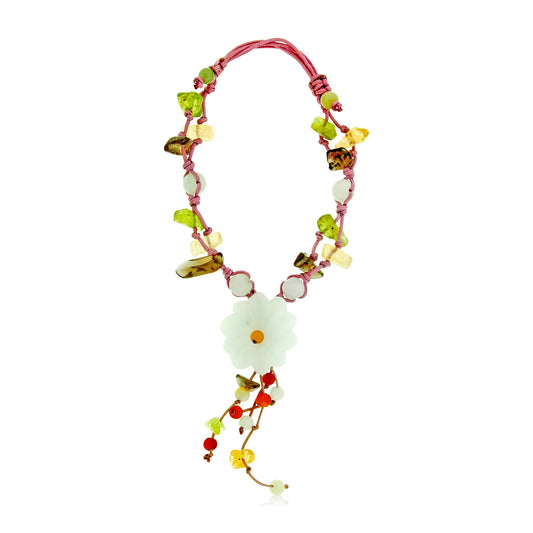 Pear Blossom a Multi Gemstone Bracelet for Women Flower Gemstone Bracelet 
