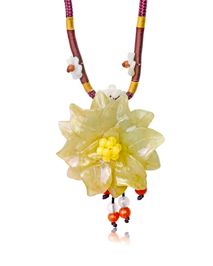 Personalised Necklace with Scabiosa a Uplifting Gift for Women on Birthdays or Mother’s Day