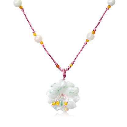 Personalized Green Anemone a Jade Necklace a Unique Birthday Jewelry for Women and Friends