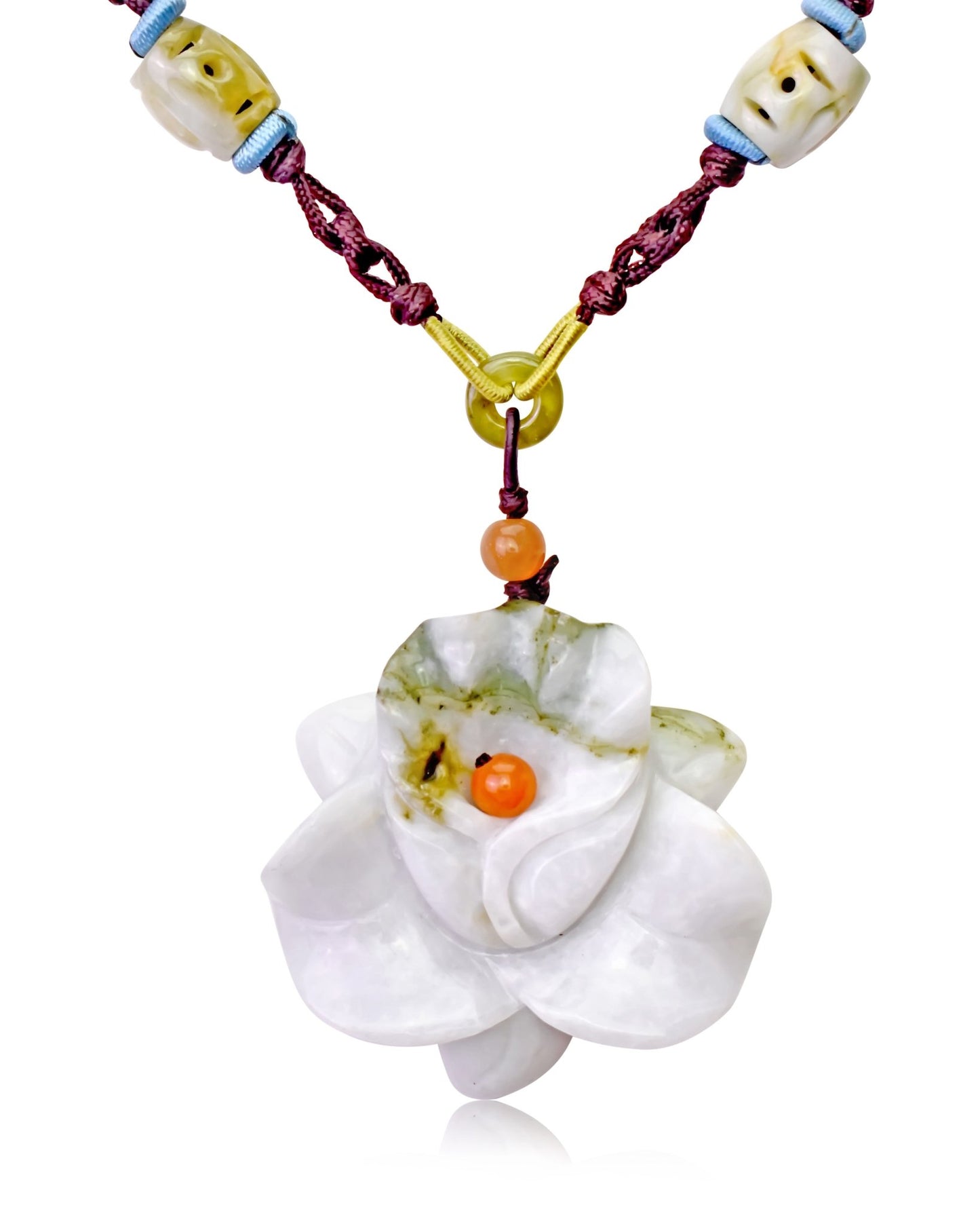 Personalized birth flower necklace for mom’s special celebration with jade orchid necklace