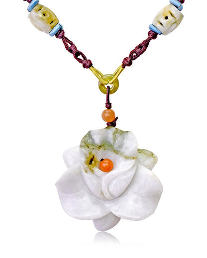 Personalized birth flower necklace for mom’s special celebration with jade orchid necklace