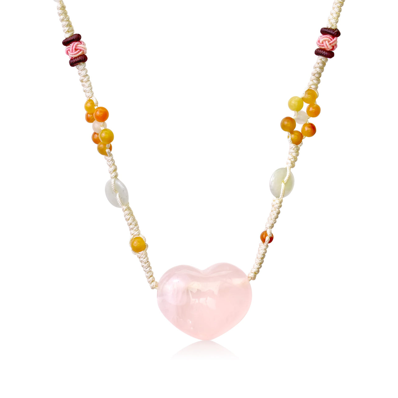 Pink Quartz Heart Pendant for Women Pink Choker Handcrafted Valentine’s Day Gift Romantic Jewelry That Glows with Love