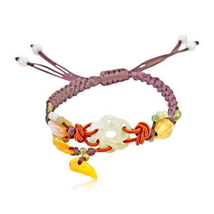 Plum flower a jade link bracelet that represents strength, love, and spiritual grounding