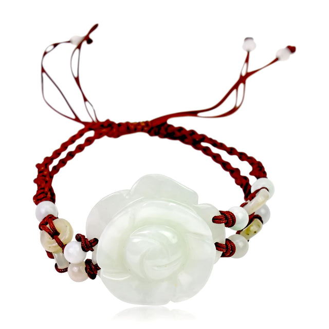 Pure Jade Bracelet for Women an Elegant Choice for Any Celebration with Rose Bead Bracelet 