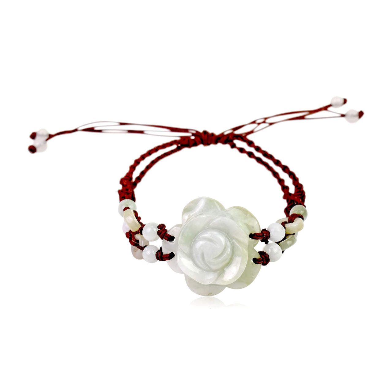 Pure jade bracelet for women rose bead bracelet meaningful present for a friend’s birthday