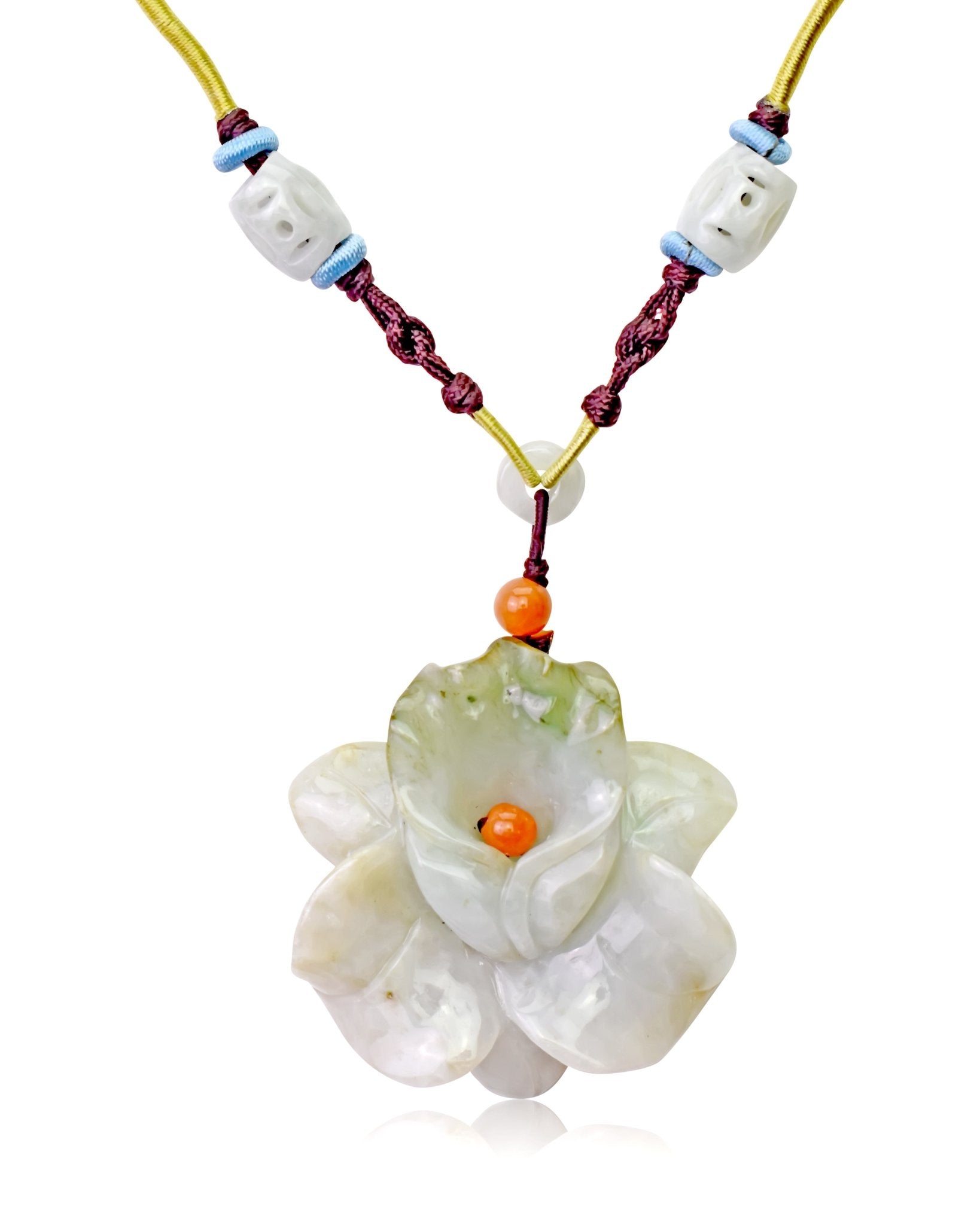 Real jade orchid necklace for a unique and nature-inspired jewelry piece