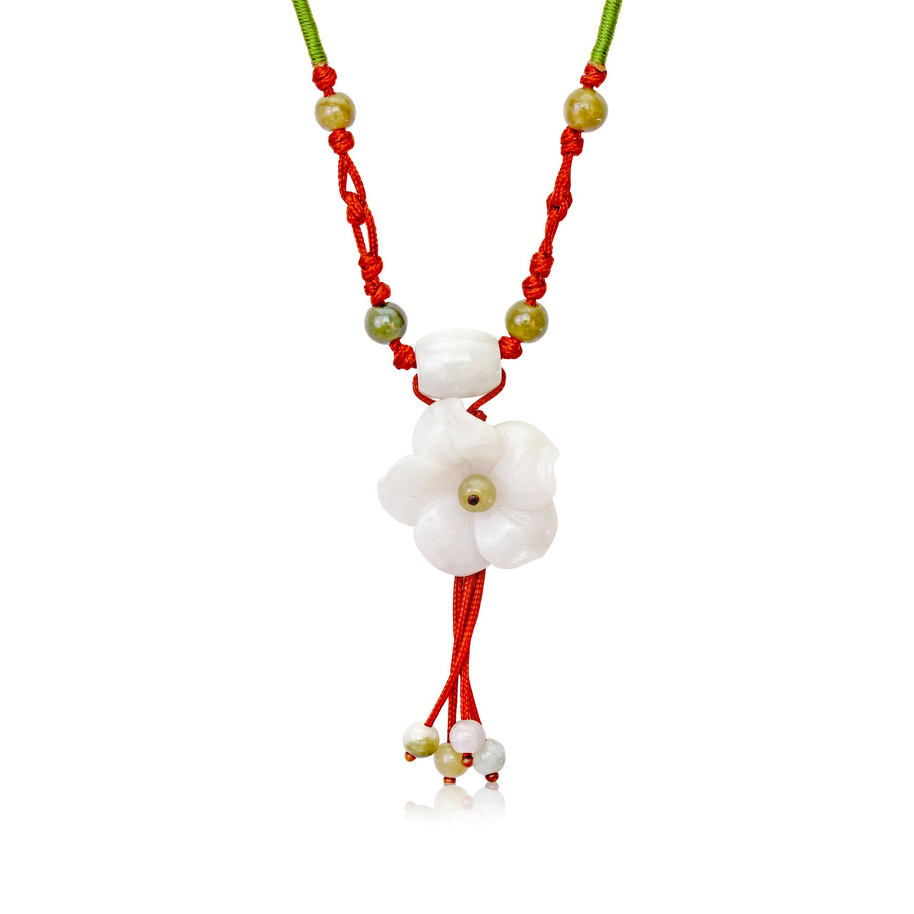 Rocky Mountain Columbine Flowers Carved Stone Pendant for Women Pendant Necklace with Stone