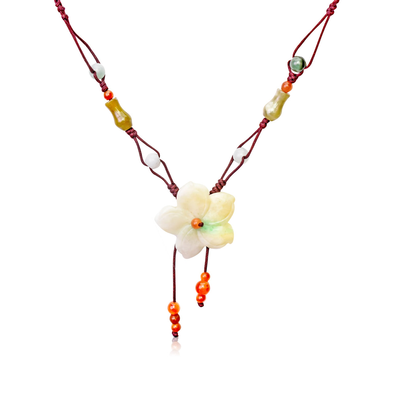 Rocky Mountain columbine flower a unique ladies stone necklace jewelry gift for friendship 