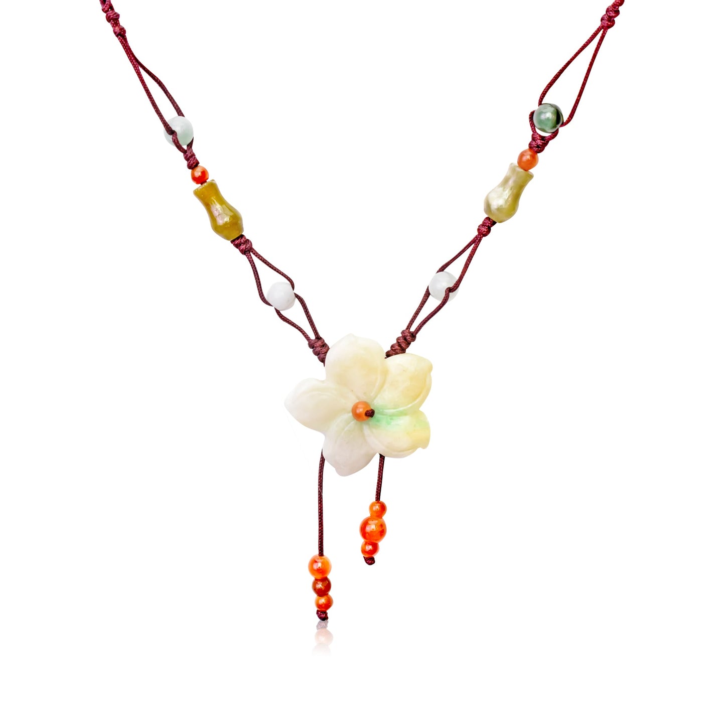 Rocky Mountain columbine flower a unique ladies stone necklace jewelry gift for friendship 