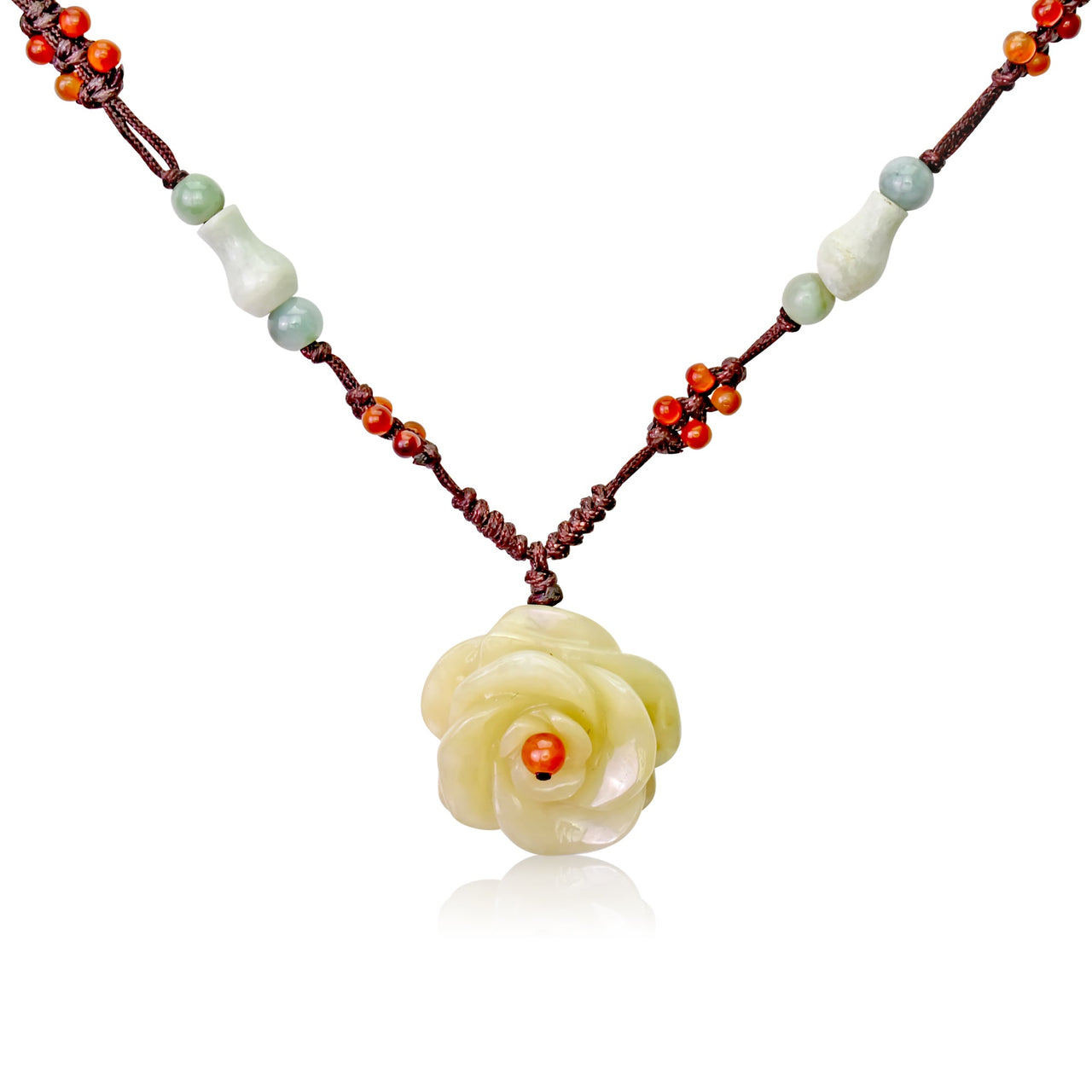 Rose Flower Necklace for Women Romantic Pendant Rose For Her 