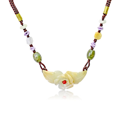 Rose Pendant Necklace for Women Gift Jade Charm Necklace for Unforgettable Engagement 