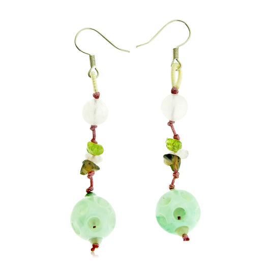 Add Color to Your Look with Hollow Jade Gemstone Earrings