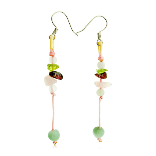 Get the Onyx, Peridot and Rose Quartz Look with this Gemstone Earrings