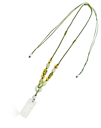 Sakura flower necklace for women  artisan-crafted jade necklace women  with calming energy