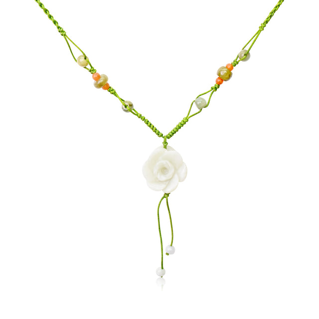 Scarlet Begonias Flower for Wife Begonia Real Flower Necklace for Women 