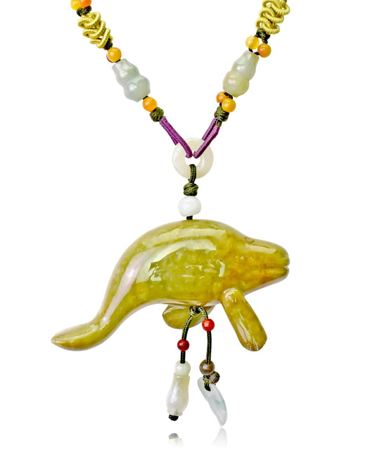 Sea Lion Pendant Nephrite Jade Necklace for Men Handcrafted Mens Jewelry Gift for Father’s Day