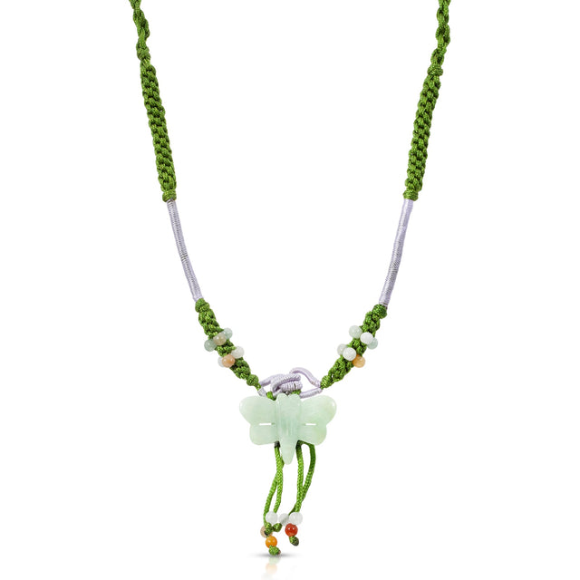 Spiritual Dragonfly Necklace with Real Jade Heartfelt Gift for Women Anniversary 
