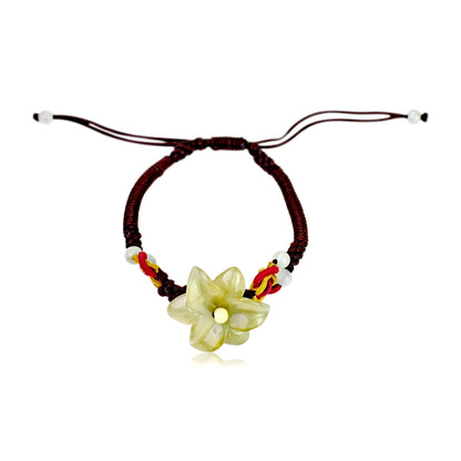 Star Lily Flower Jade Bracelet Flower Shaped Bracelet for Women for Mother’s Day or Friendship Gifts