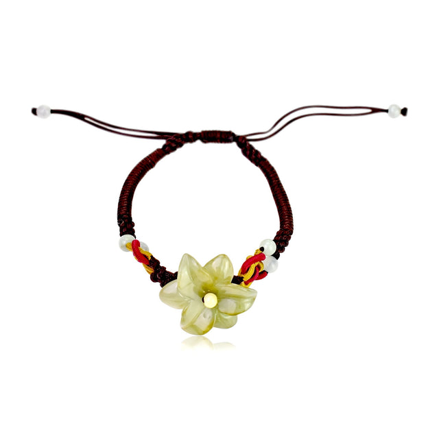 Star Lily Flower Jade Bracelet Flower Shaped Bracelet for Women for Mother’s Day or Friendship Gifts