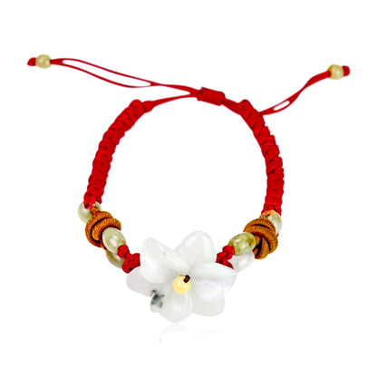 Stargazer Flower White Unique Woven Gift for Women Anniversary infused with floral elegance and natural strength