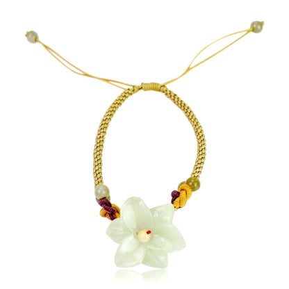 Stargazer Flower White a Flower Designer Bracelet Gift for Women Valentine's Day 