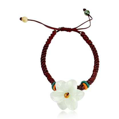 Stargazer Lily a Flower Designer Bracelet for Her Birthdays Celebrate life's blooming moments with  serene strength of jade