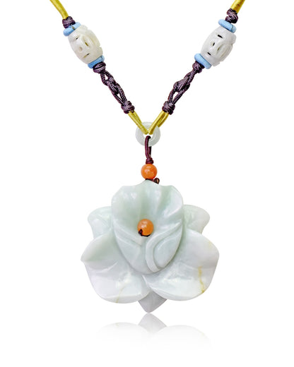 Statement necklace flower jade orchid necklace handmade jewelry for women