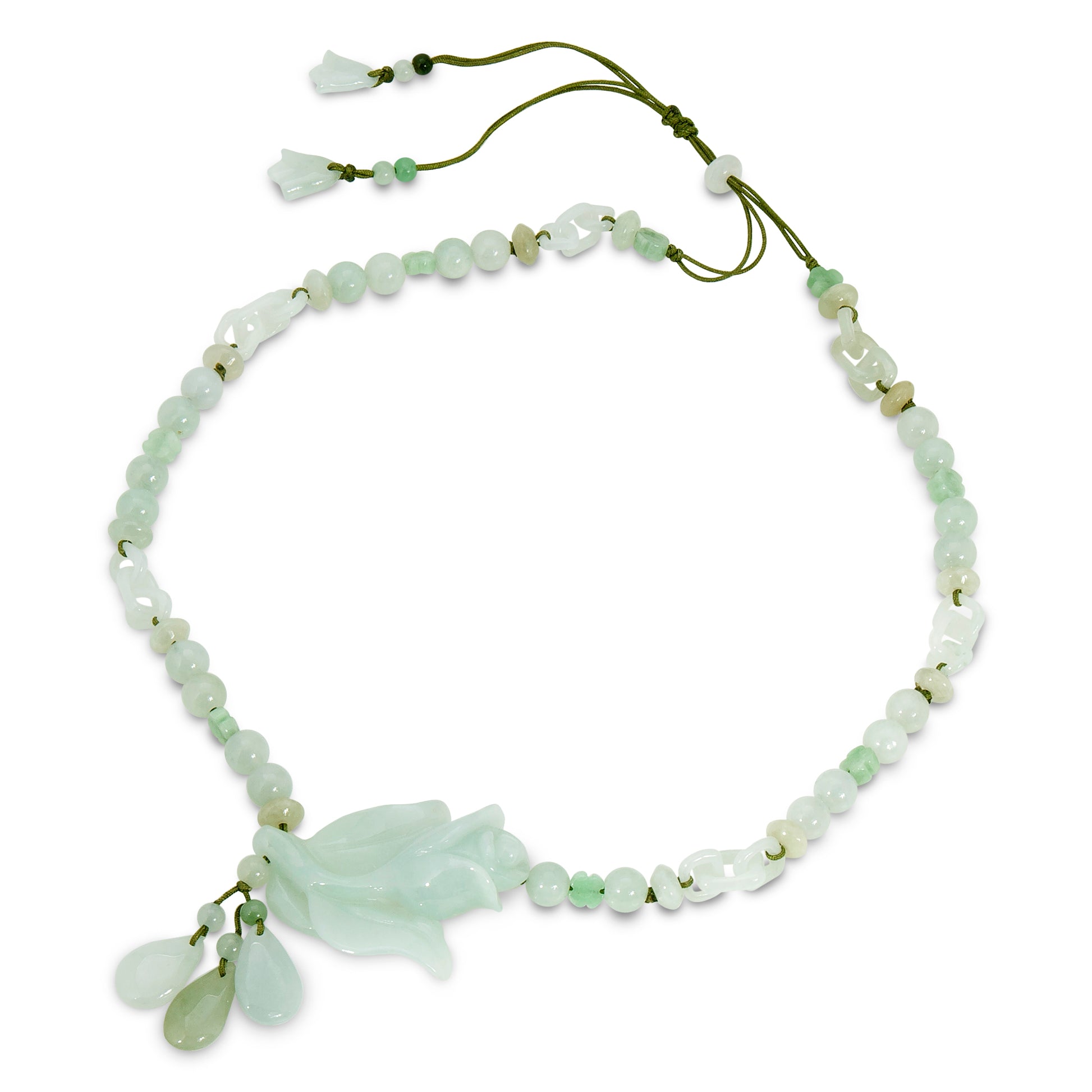 Let Her Shine with Spectacular Rose Flower Jade Necklace