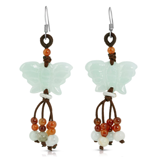 Fly Free with Spectacular Butterfly Handmade Jade Earrings
