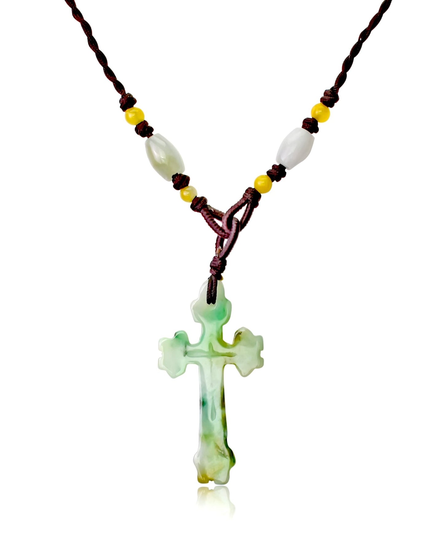Stylish and simple cross necklace for a subtle yet powerful statement Handcrafted Jade Pendant